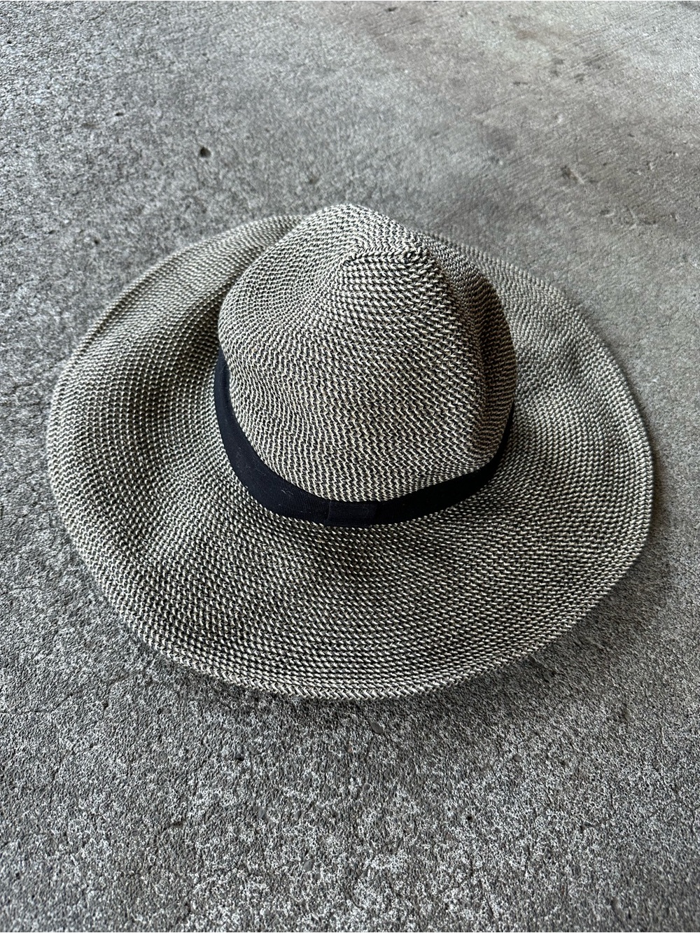 Solar Escape Woven Straw Sun Hat with Black Trim